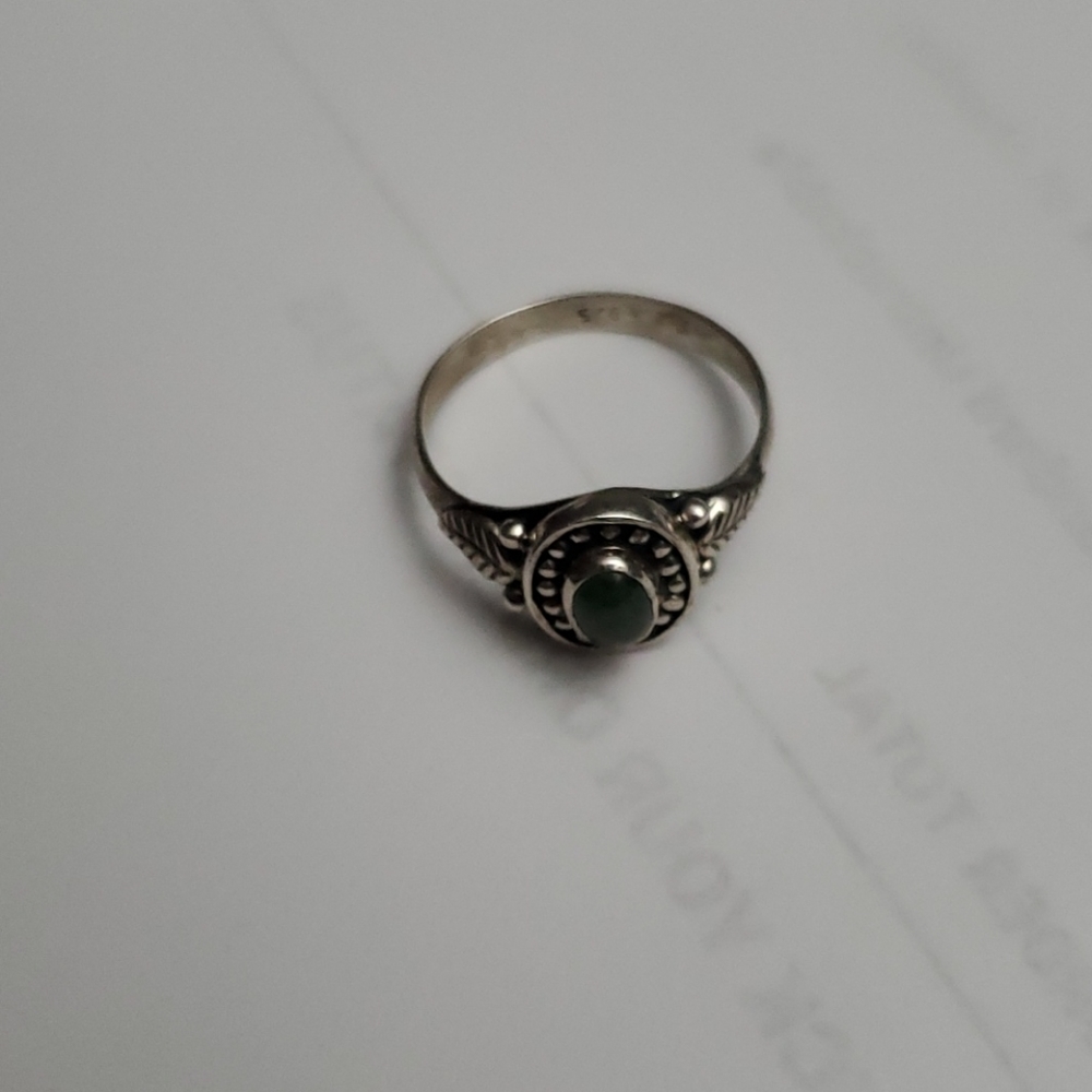 Sterling Silver Jade Ring